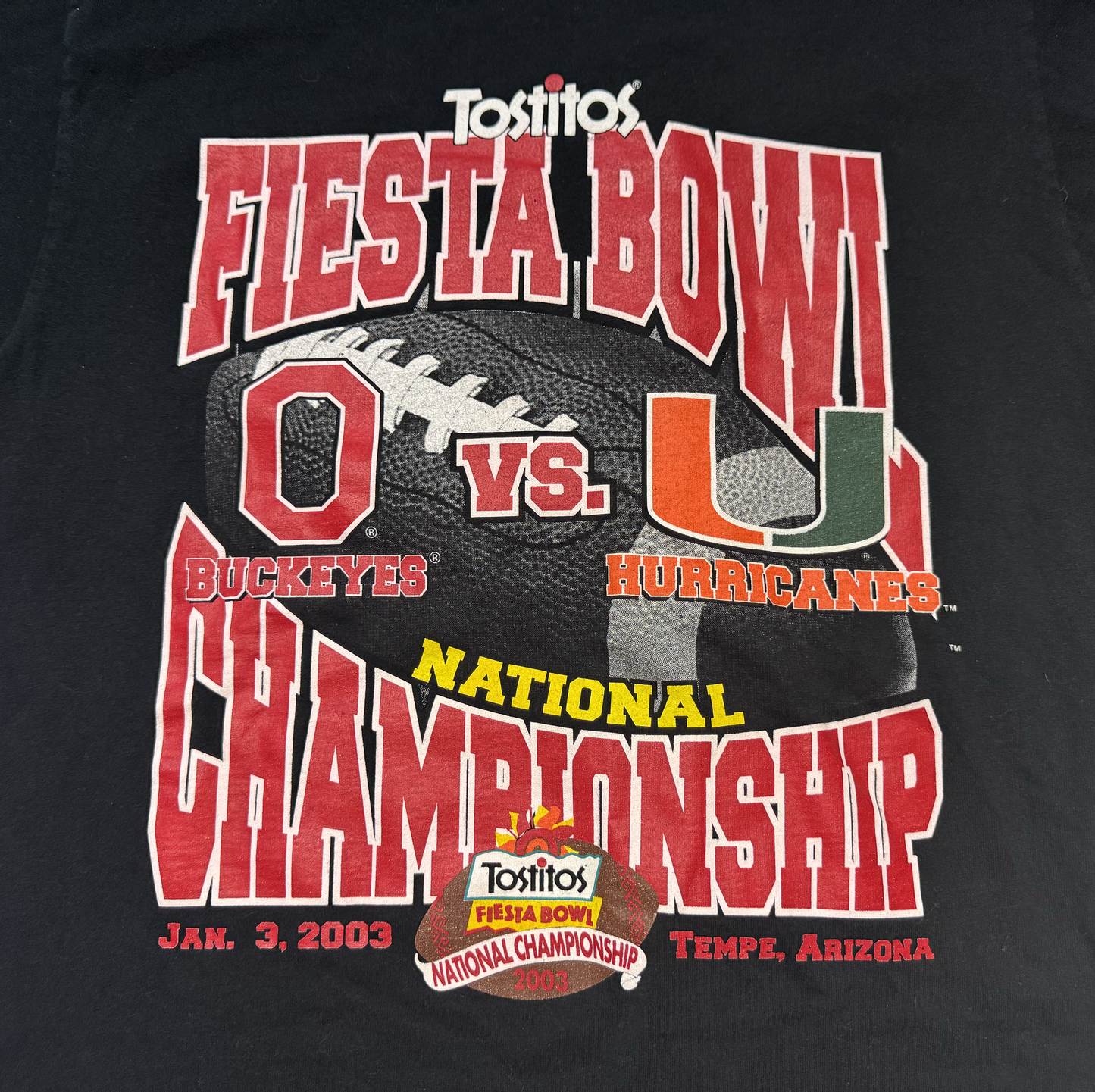 2003 Fiesta Bowl Ohio State Miami Shirt Size Large