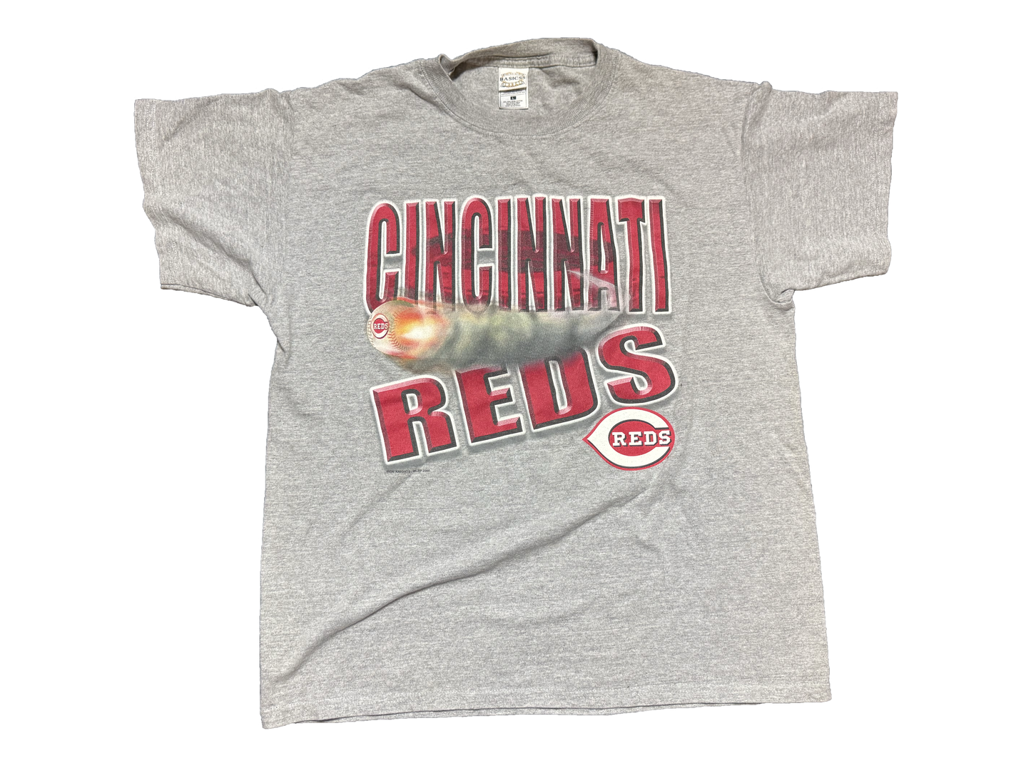Grey Cincinnati Reds 2000 Logo Tee Size Large