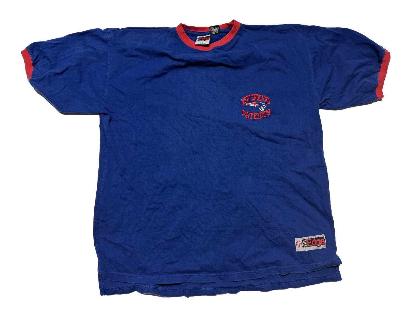1996 New England Patriots The Edge Logo Tee Size Large