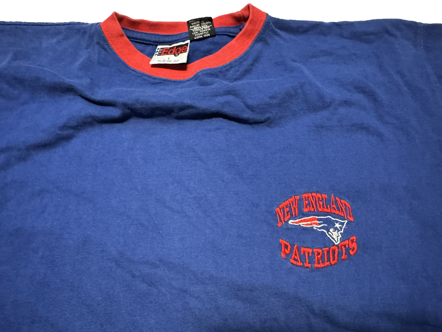 1996 New England Patriots The Edge Logo Tee Size Large