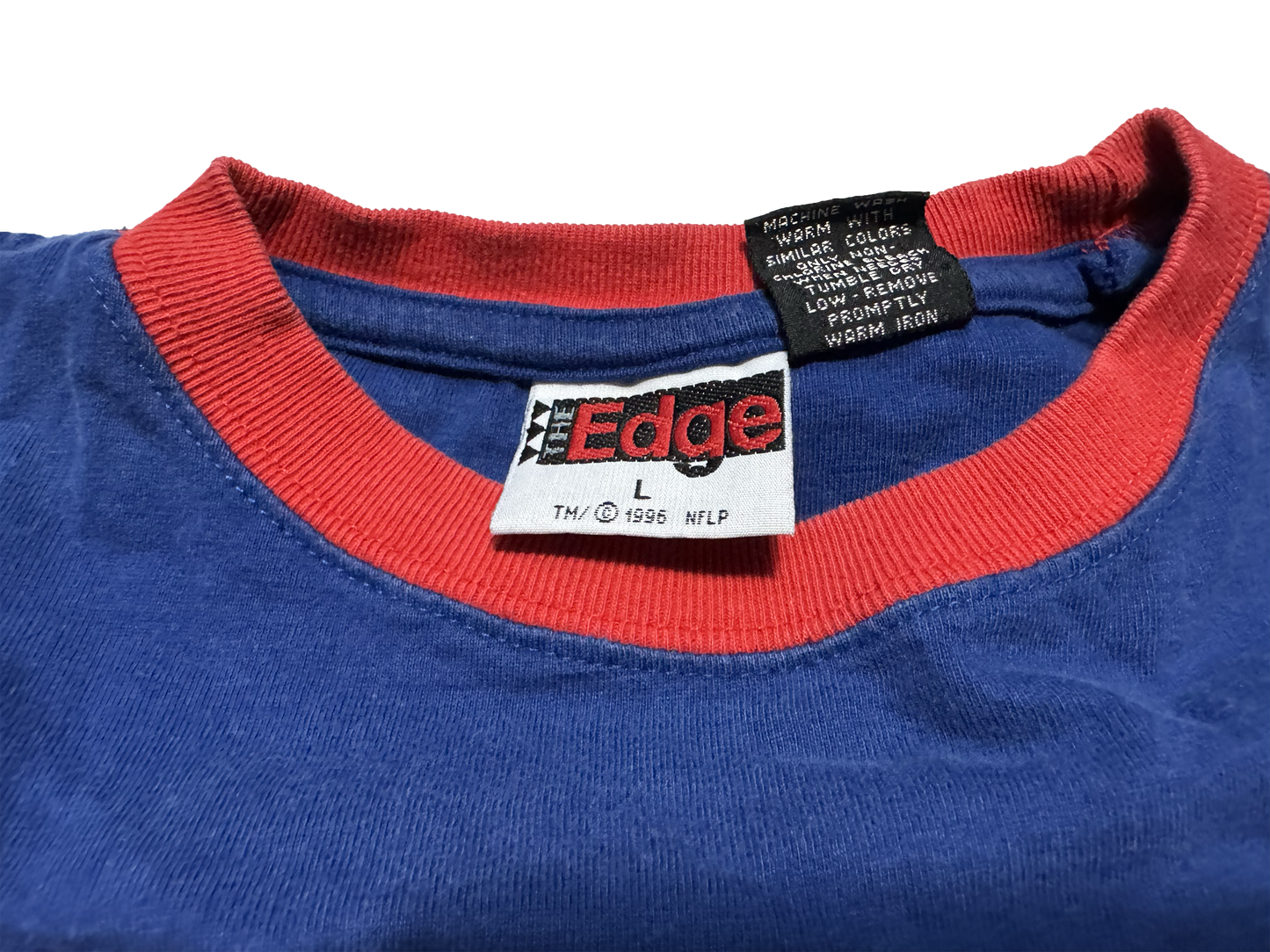1996 New England Patriots The Edge Logo Tee Size Large