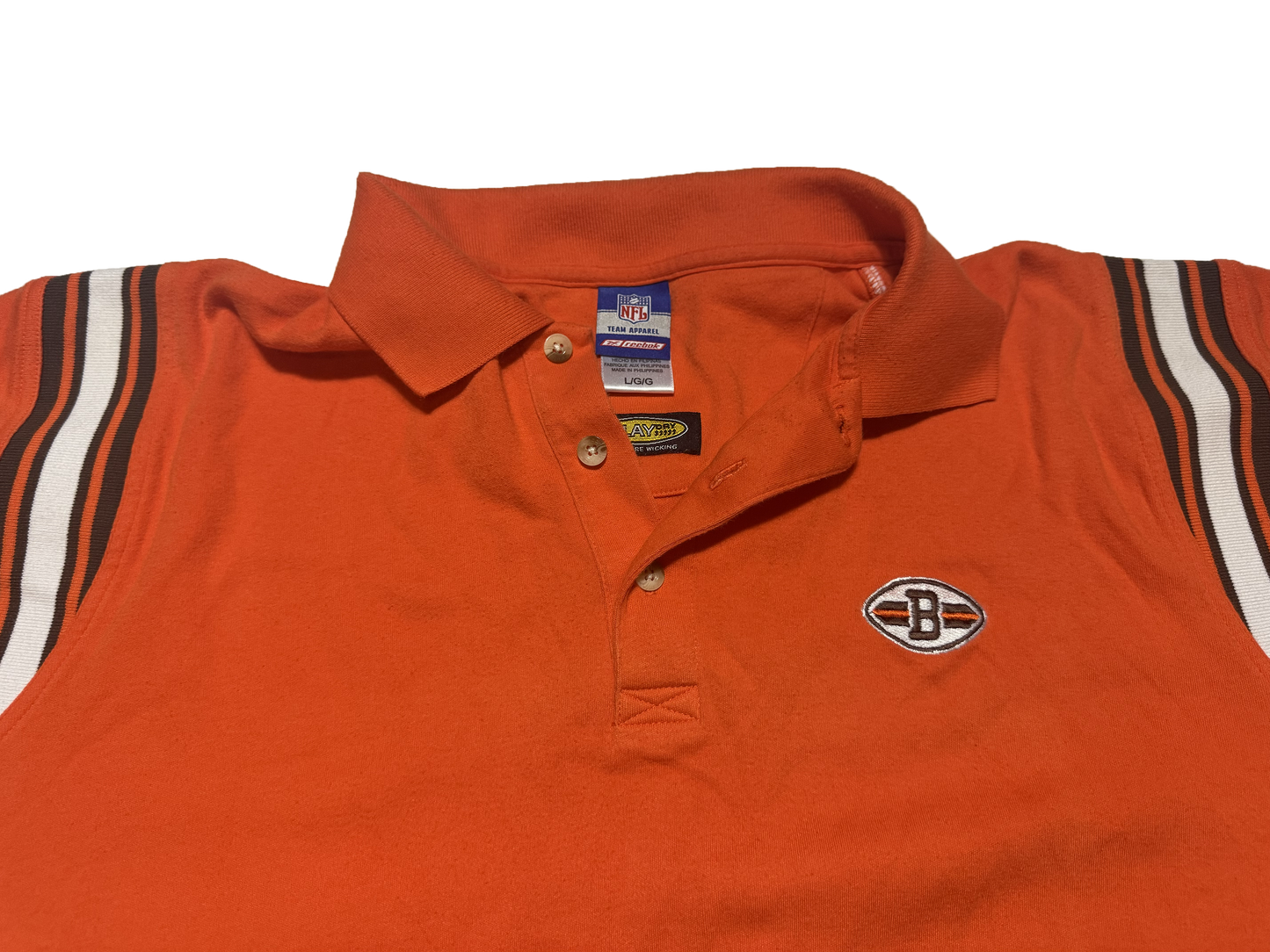 Cleveland Browns 2000s Reebok Team Apparel Orange Polo Size Large