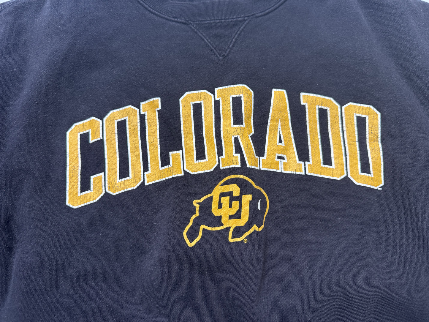 Colorado Buffaloes Black Y2K Sweatshirt Size Large