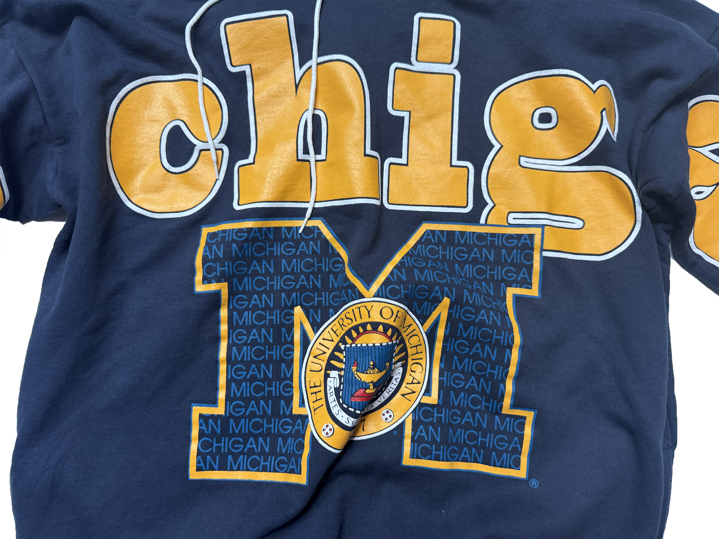 Michigan Wolverines 1990s All Over Print Hoodie