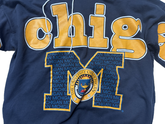 Michigan Wolverines 1990s All Over Print Hoodie