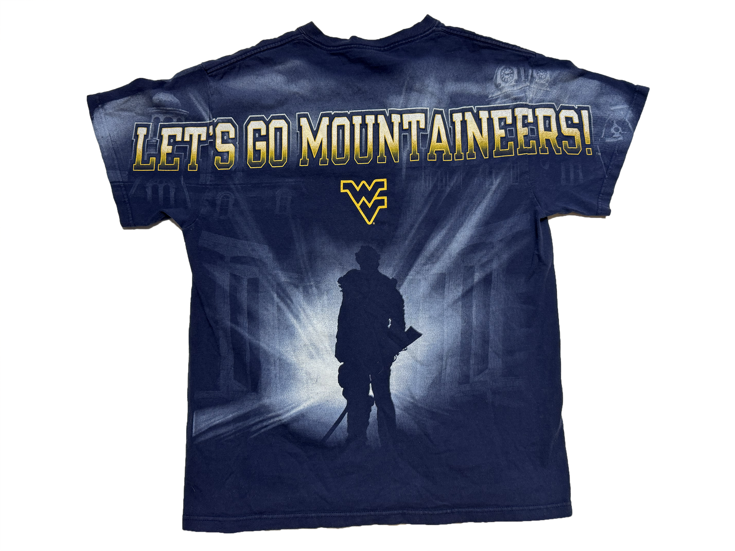 West Virginia Mountaineers All Over Print Shirt Size Large