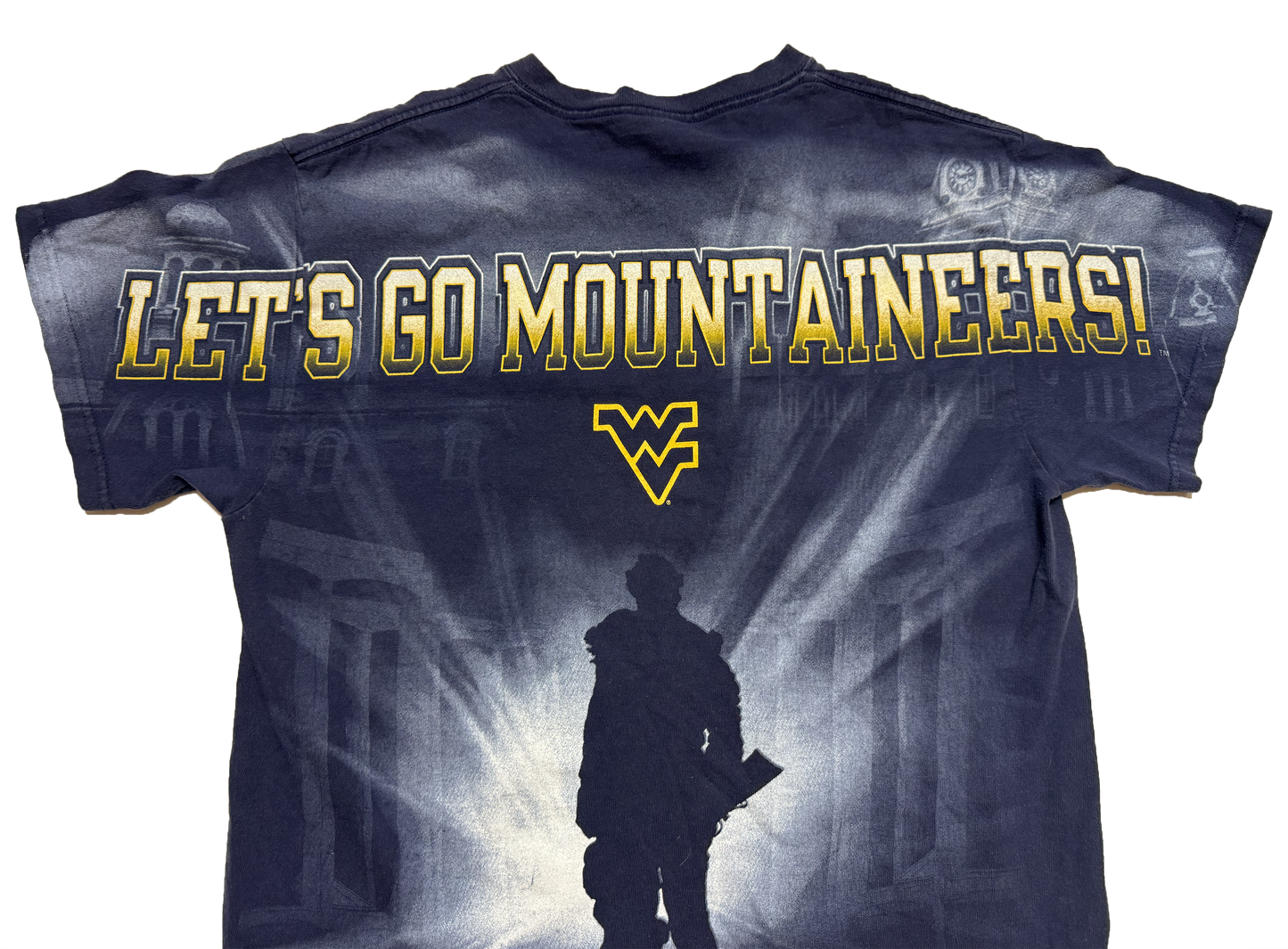 West Virginia Mountaineers All Over Print Shirt Size Large